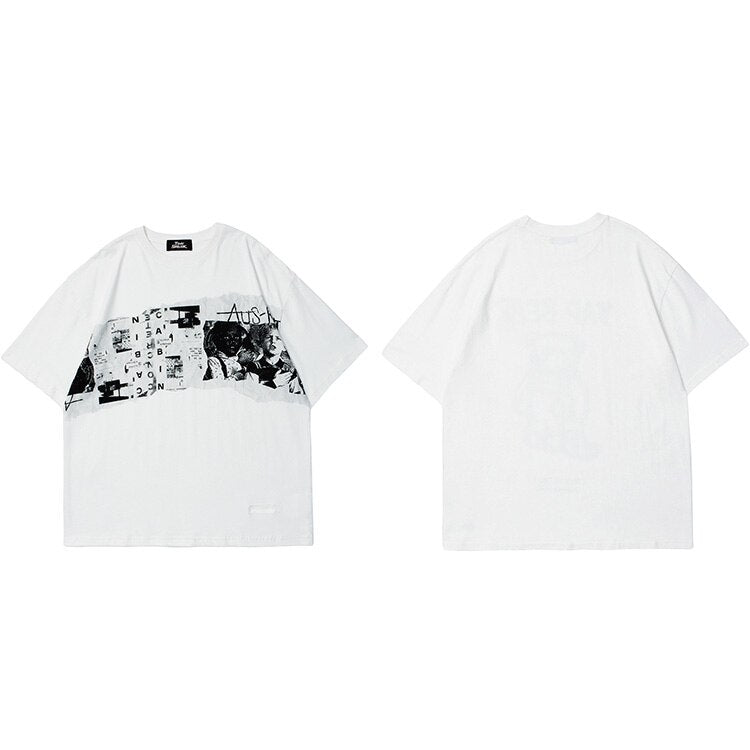 "Straight Face" Graphic Unisex Streetwear Vintage Women Men Y2K T-Shirt