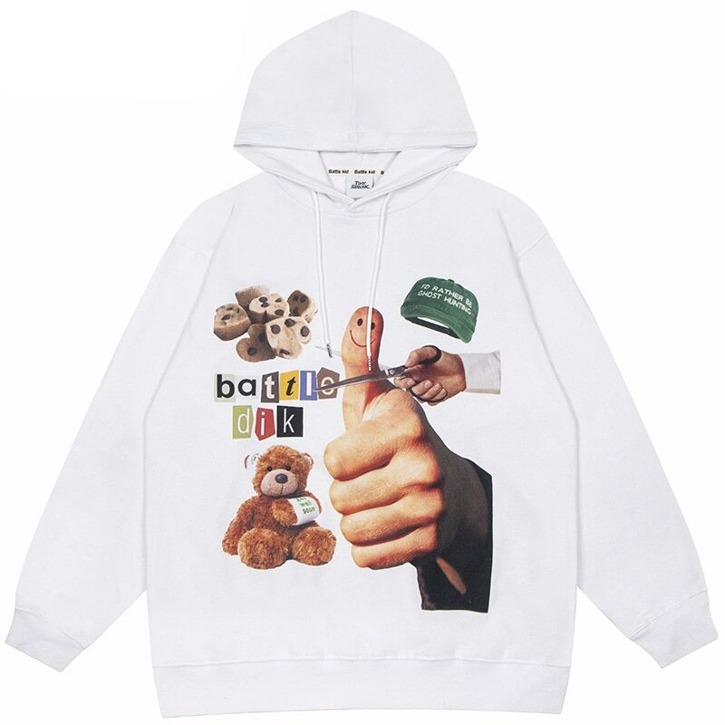 "Thumbs Up" Graphic Unisex Streetwear Vintage Women Men Y2K Hoodie