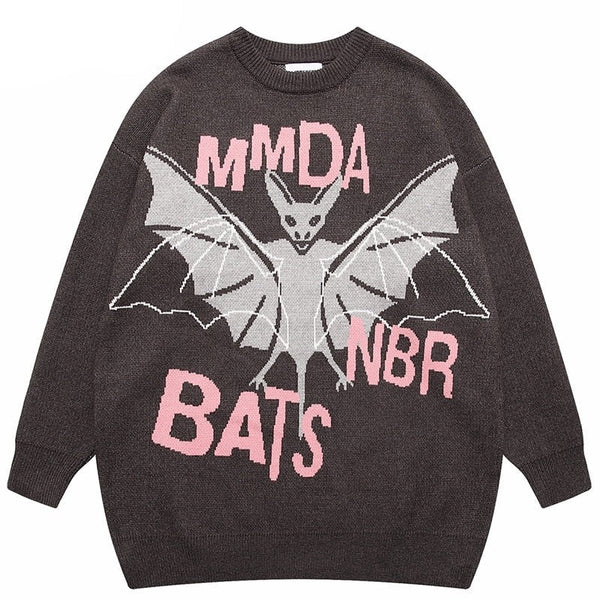 "Bat Wings" Graphic Unisex Streetwear Vintage Women Men Y2K Sweater