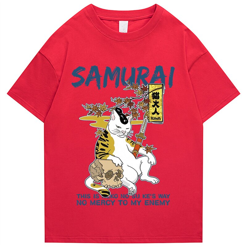 "Samurai" Graphic Unisex Streetwear Vintage Women Men Y2K T-Shirt
