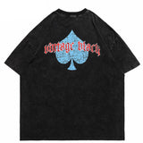 "Skull Spades" Graphic Unisex Streetwear Vintage Women Men Y2K T-Shirt