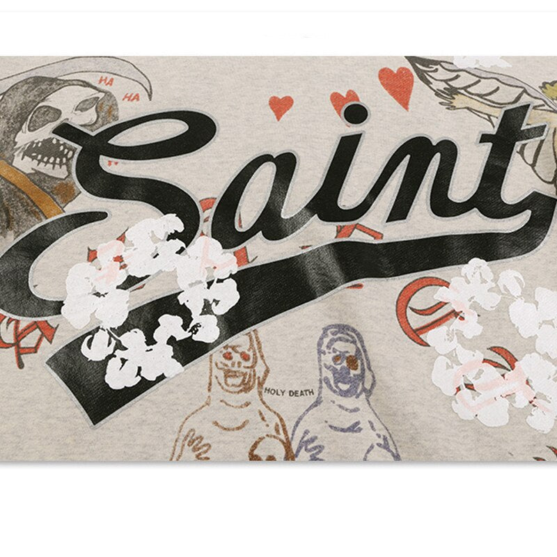 "Mr Saint" Graphic Unisex Streetwear Vintage Women Men Y2K Hoodie