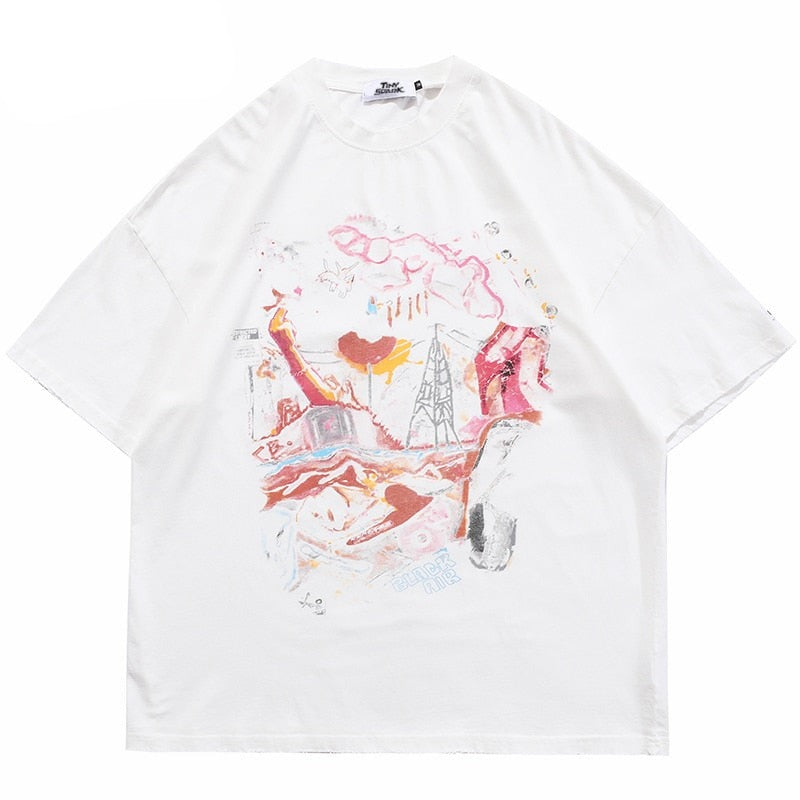 "Roller Coaster" Graphic Unisex Streetwear Vintage Women Men Y2K T-Shirt