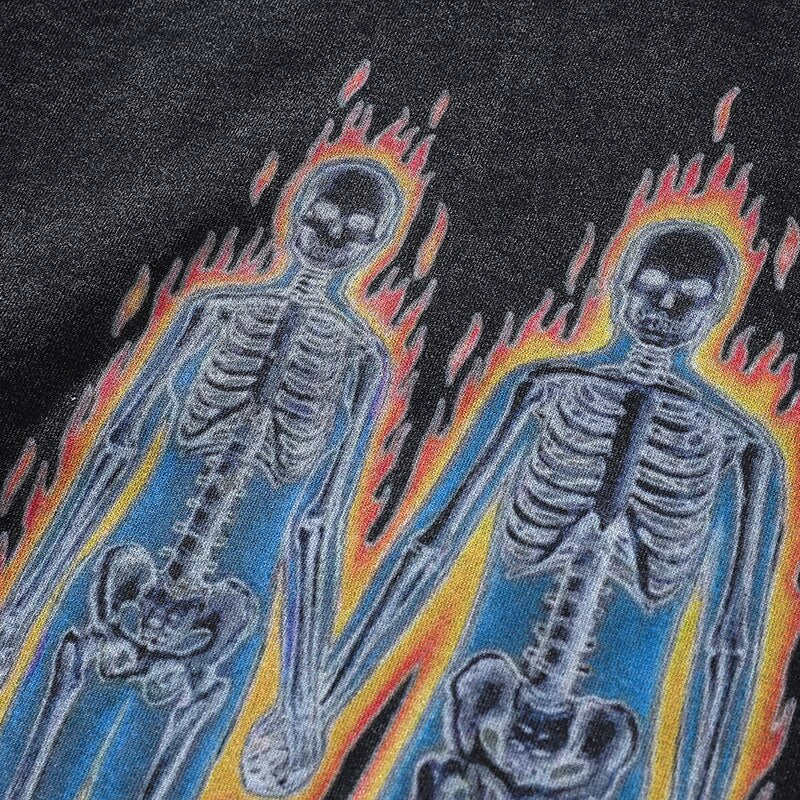 "Retro Flame" Graphic Unisex Streetwear Vintage Women Men Y2K Hoodie