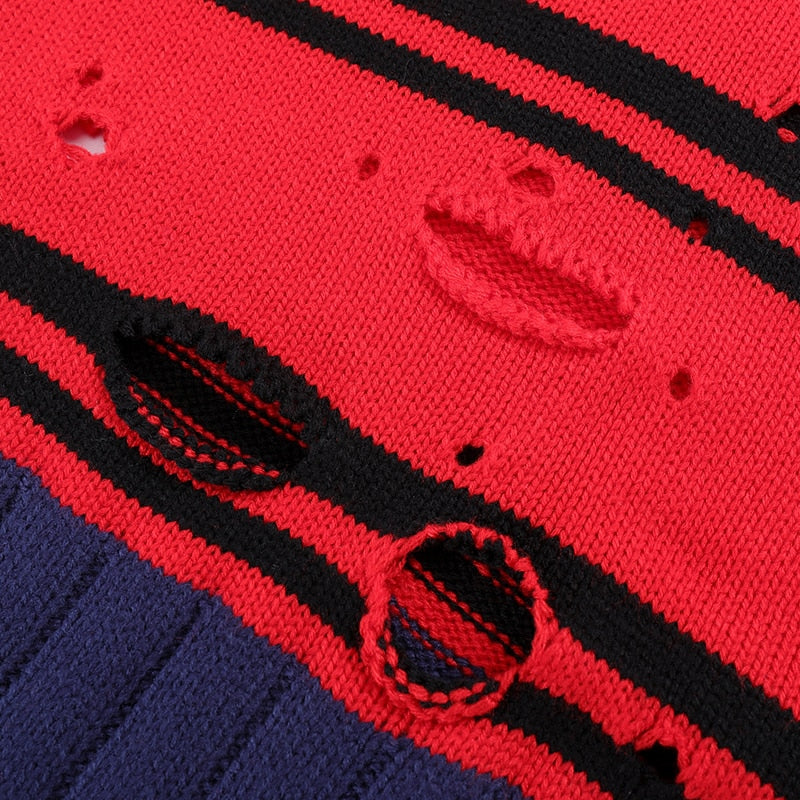 "Red Waves" Graphic Unisex Streetwear Vintage Women Men Y2K Sweater
