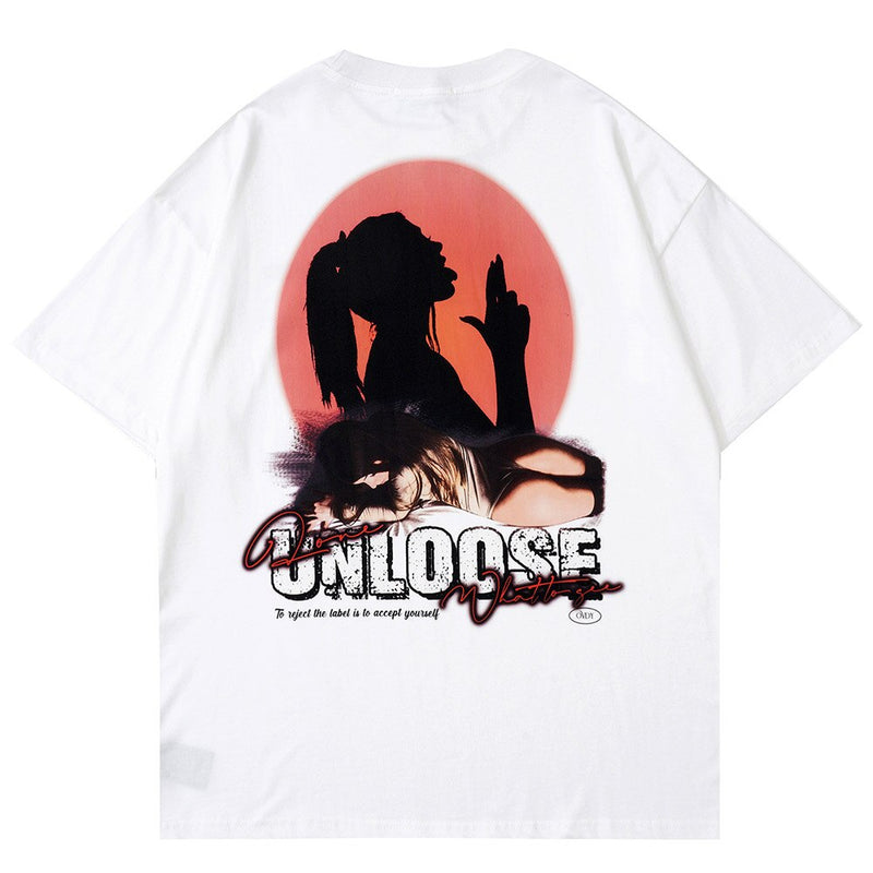 "Unloose" Graphic Unisex Streetwear Vintage Women Men Y2K T-Shirt