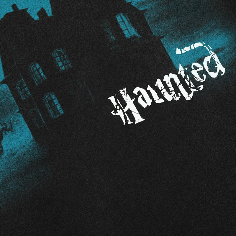"Haunted Place" Graphic Unisex Streetwear Vintage Women Men Y2K T-Shirt