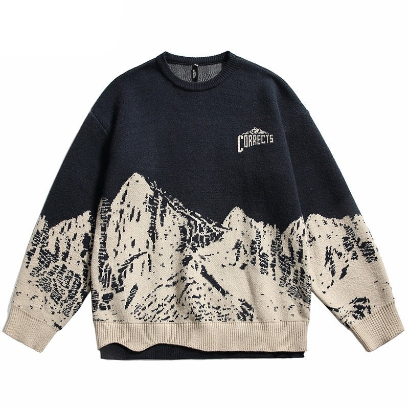"Town At Night" Graphic Unisex Streetwear Vintage Women Men Y2K Sweater