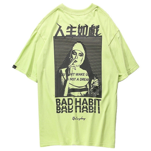 "Bad Habbit" Unisex Streetwear Men Women Graphic T-Shirt