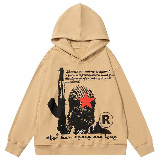 "Red Star" Graphic Unisex Streetwear Vintage Women Men Y2K Hoodie