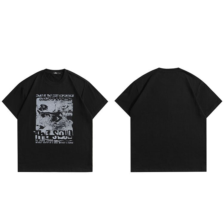 "No Soul" Graphic Unisex Streetwear Vintage Women Men Y2K T-Shirt