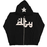 "Star" Zip Up Graphic Unisex Streetwear Vintage Women Men Y2K Sweater