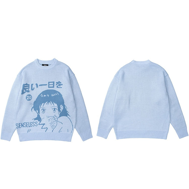 "Makes More Sense" Graphic Unisex Streetwear Vintage Women Men Y2K Sweater