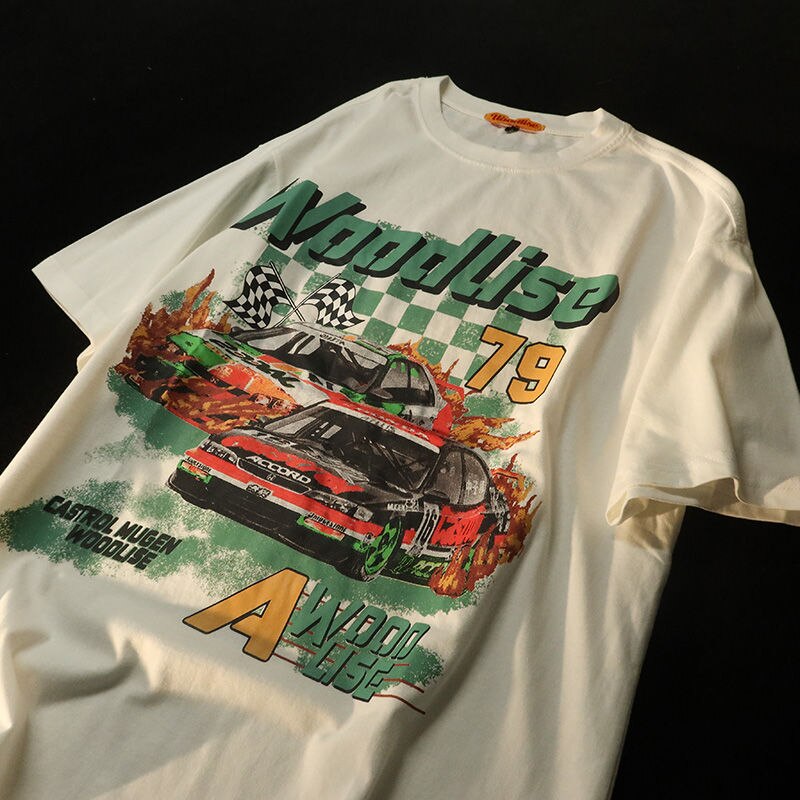 "Vintage Racing" Graphic Unisex Streetwear Vintage Women Men Y2K T-Shirt