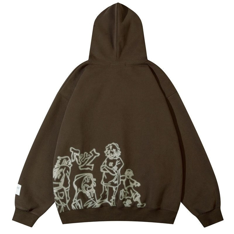 Dark gothic hoodie with retro Y2K spirit, heavyweight feel and durable stitching, a versatile piece for skate, alt, and urban outfits all season.