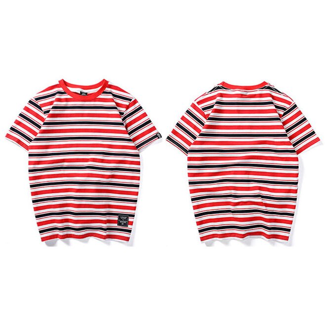 "Striped" Graphic Unisex Streetwear Vintage Women Men Y2K T-Shirt