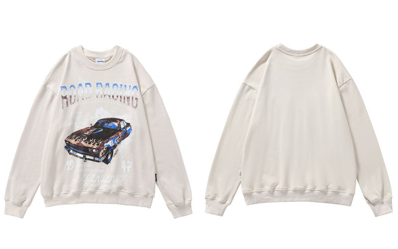 "Road Racing" Graphic Unisex Streetwear Vintage Women Men Y2K Hoodie