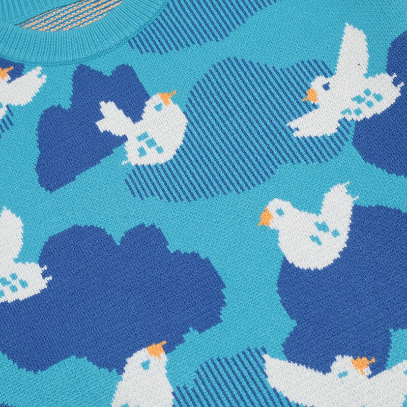 "Flying Together" Unisex Men Women Streetwear Graphic Sweater