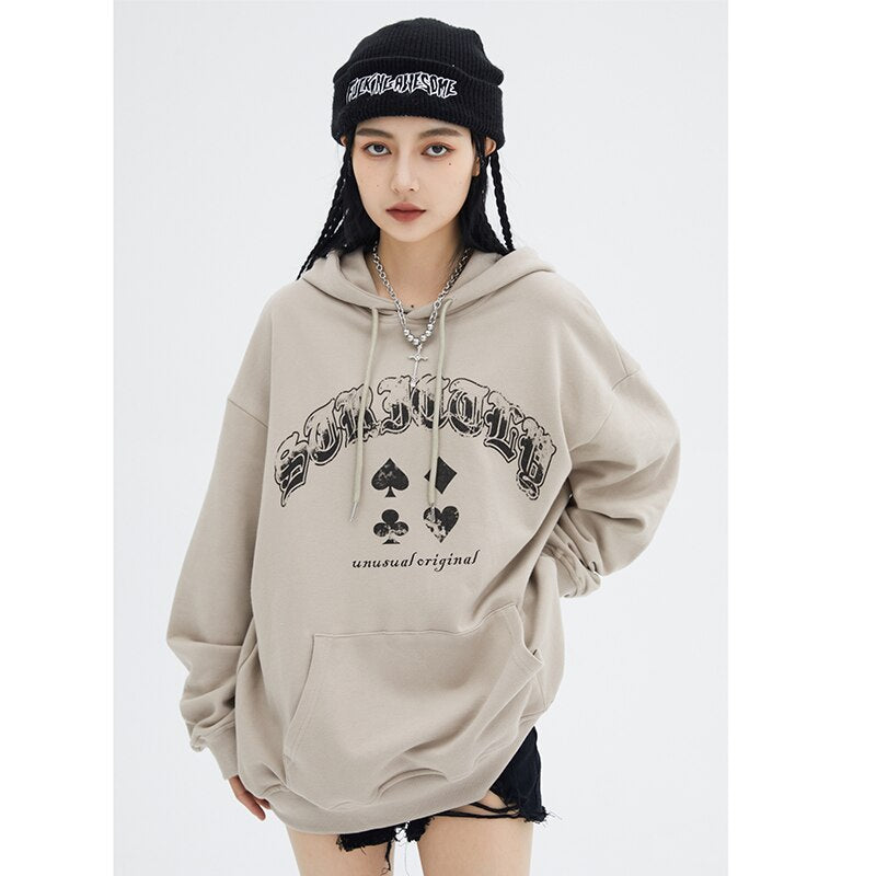 "Deck Of Cards" Graphic Unisex Streetwear Vintage Women Men Y2K Hoodie