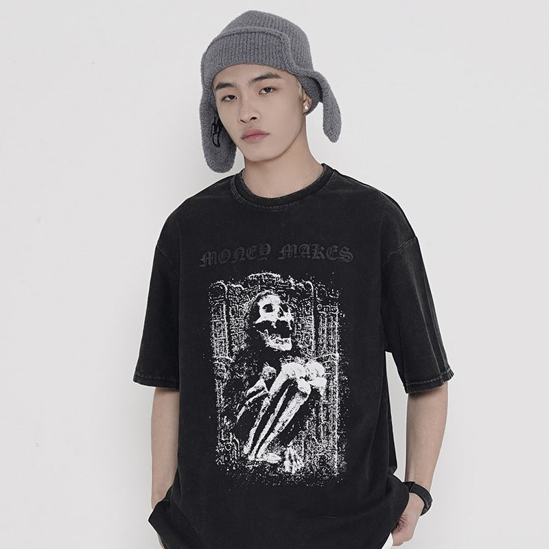 "Ghost Call" Graphic Unisex Streetwear Women Men Y2K T-Shirt