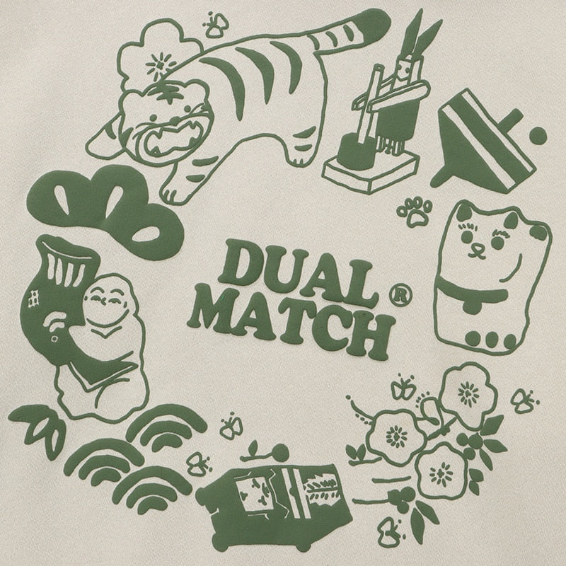 "Dual Match" Unisex Men Women Streetwear Graphic Hoodie