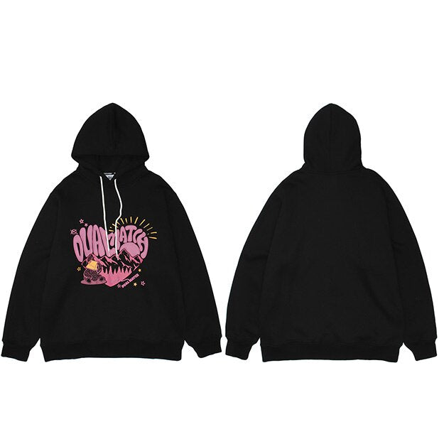 Oversized vintage hoodie with gothic and Y2K graphic design, relaxed streetwear silhouette, and retro urban aesthetic built for daily wear and layered outfits.
