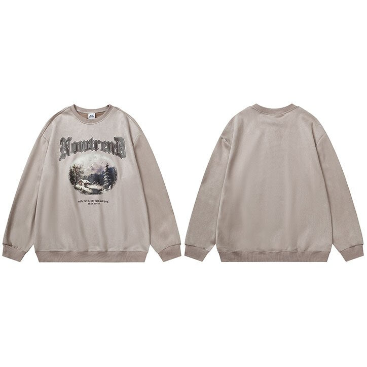 "Natural Surface" Graphic Unisex Streetwear Vintage Women Men Y2K Sweatshirt