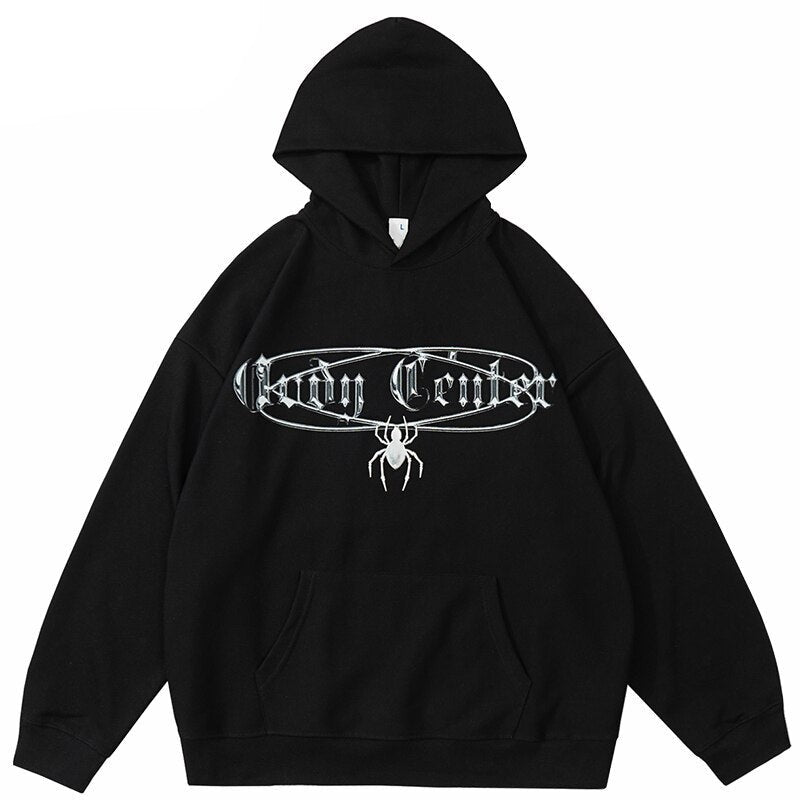 "Spider Cross" Graphic Unisex Streetwear Vintage Women Men Y2K Hoodie