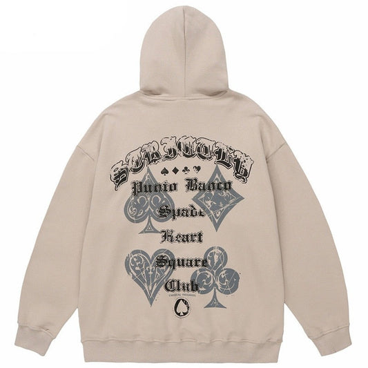 "Deck Of Cards" Graphic Unisex Streetwear Vintage Women Men Y2K Hoodie