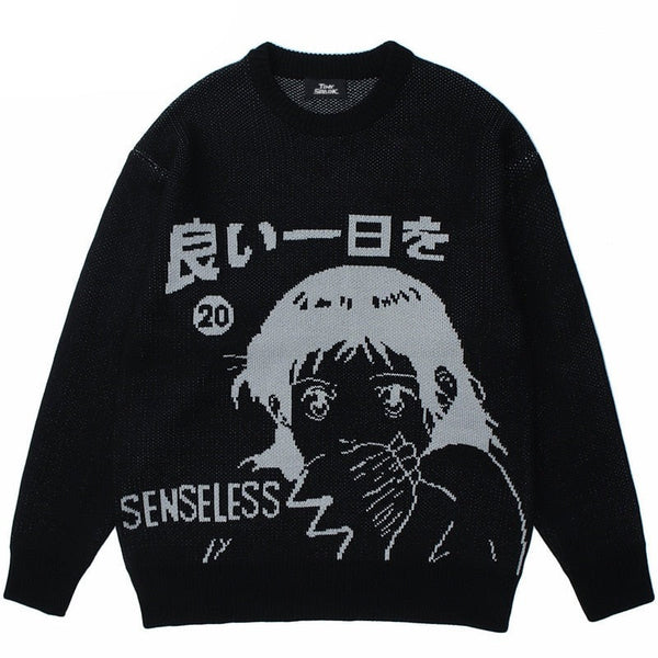 "Makes More Sense" Graphic Unisex Streetwear Vintage Women Men Y2K Sweater