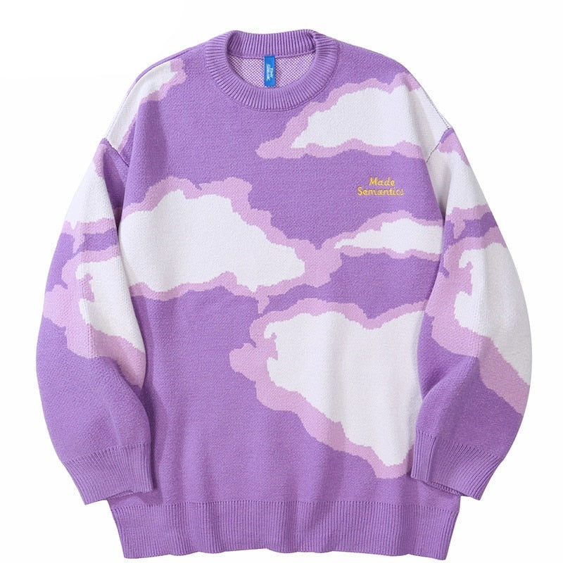 "Cloudy Days" Unisex Men Women Streetwear Graphic Sweater