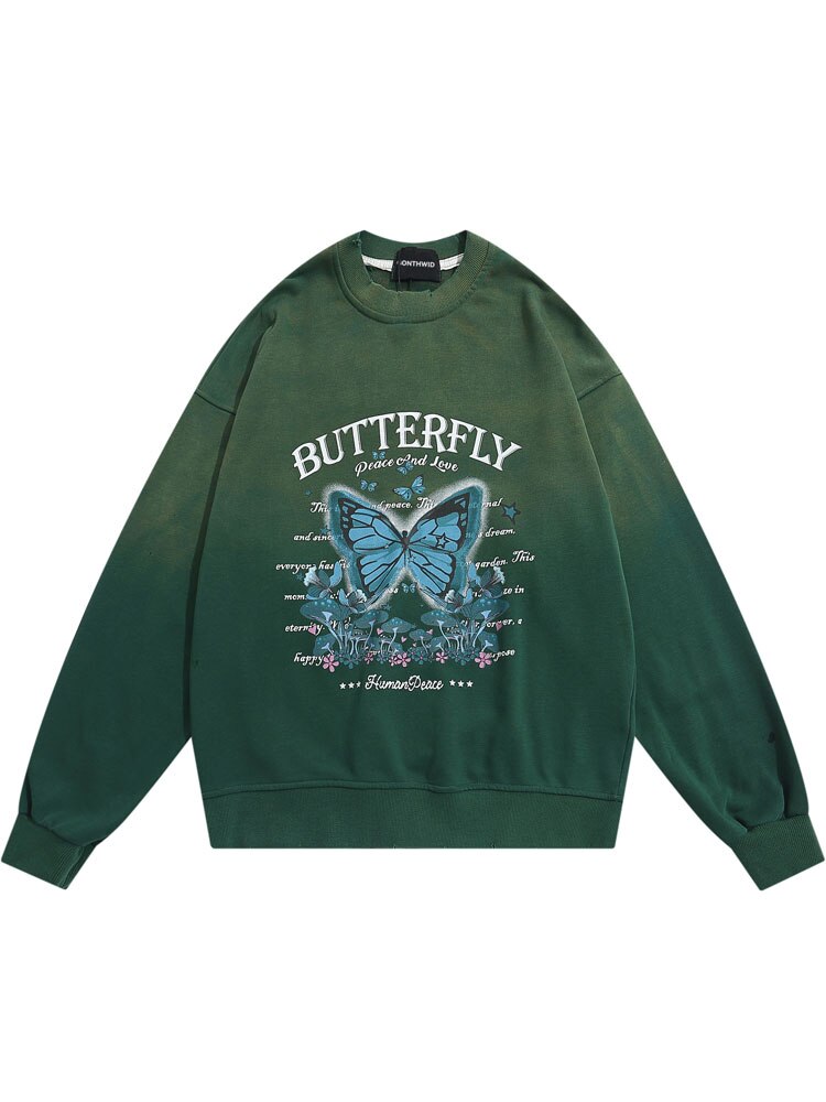 "Gradient Butterfly" Graphic Unisex Streetwear Women Men Y2K Sweatshirt