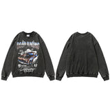 "Road Racing" Graphic Unisex Streetwear Vintage Women Men Y2K Pullover Harajuku Sweatshirt