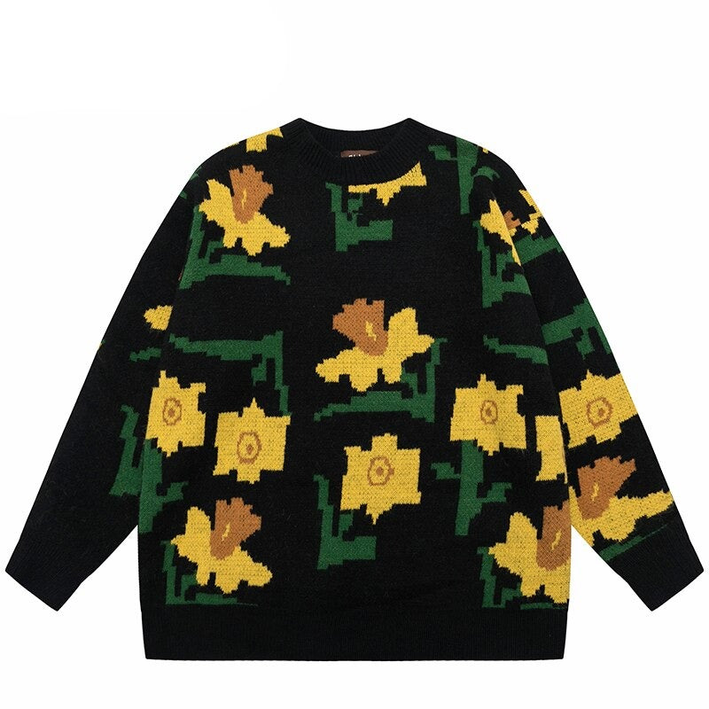 "Orange Garden" Graphic Unisex Streetwear Vintage Women Men Y2K Sweater