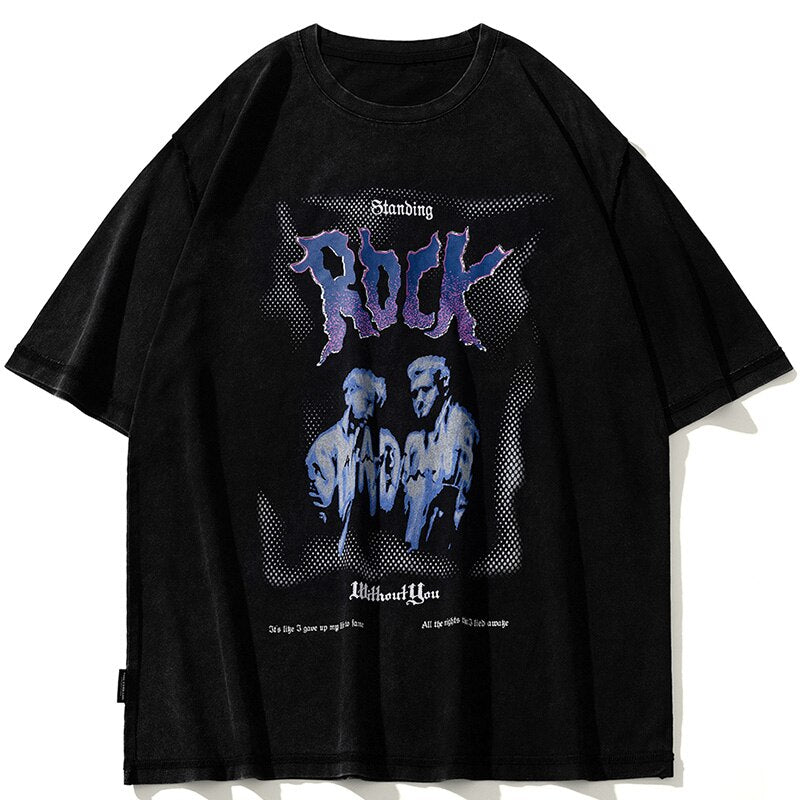 "Rock On" Graphic Unisex Streetwear Vintage Women Men Y2K T-Shirt