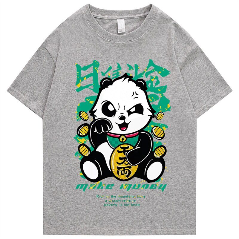 "Rich Panda” Graphic Unisex Streetwear Vintage Women Men Y2K T-Shirt