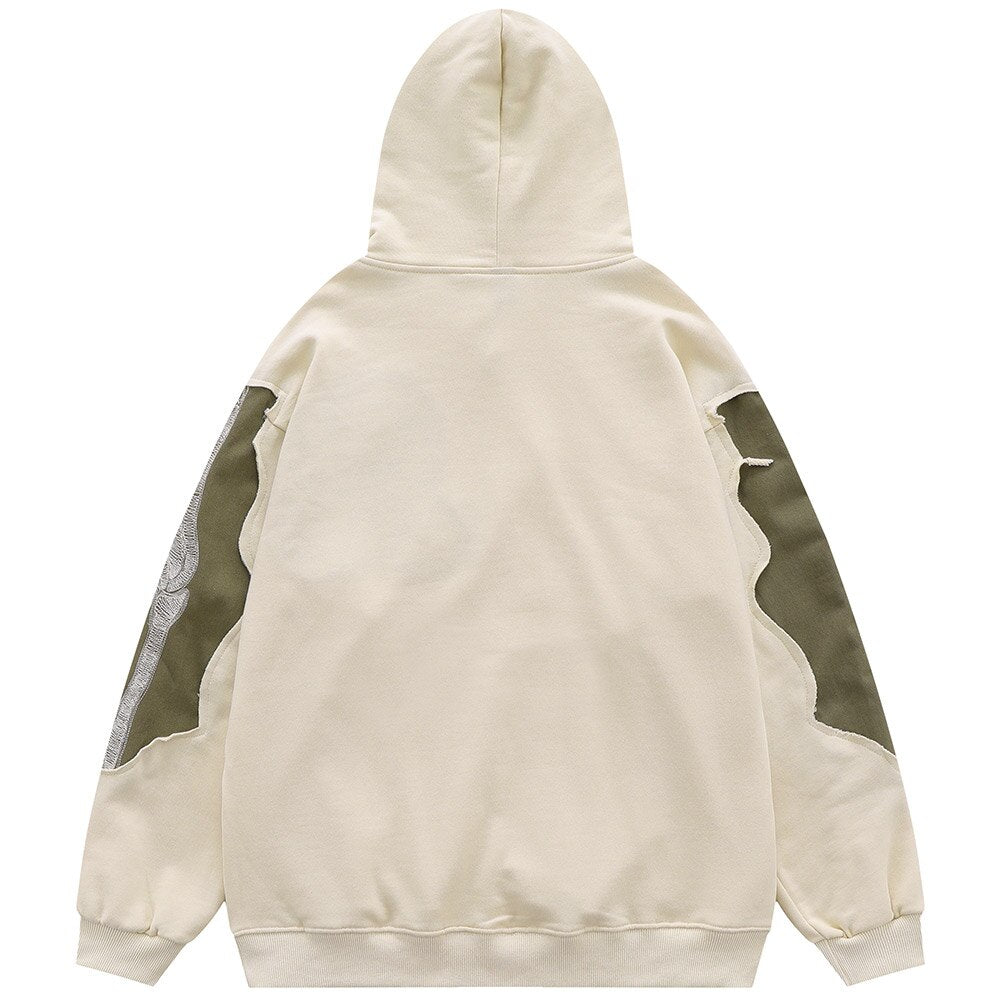 "Patchwork" Graphic Unisex Streetwear Vintage Women Men Y2K Hoodie