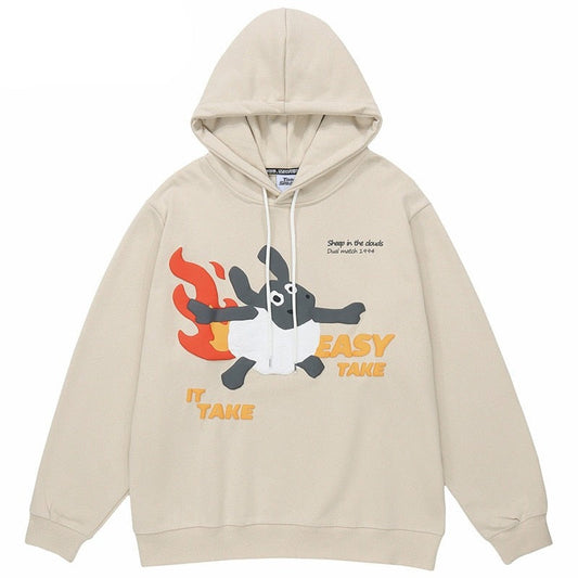 "Take It Easy" Graphic Unisex Streetwear Vintage Women Men Y2K Hoodie