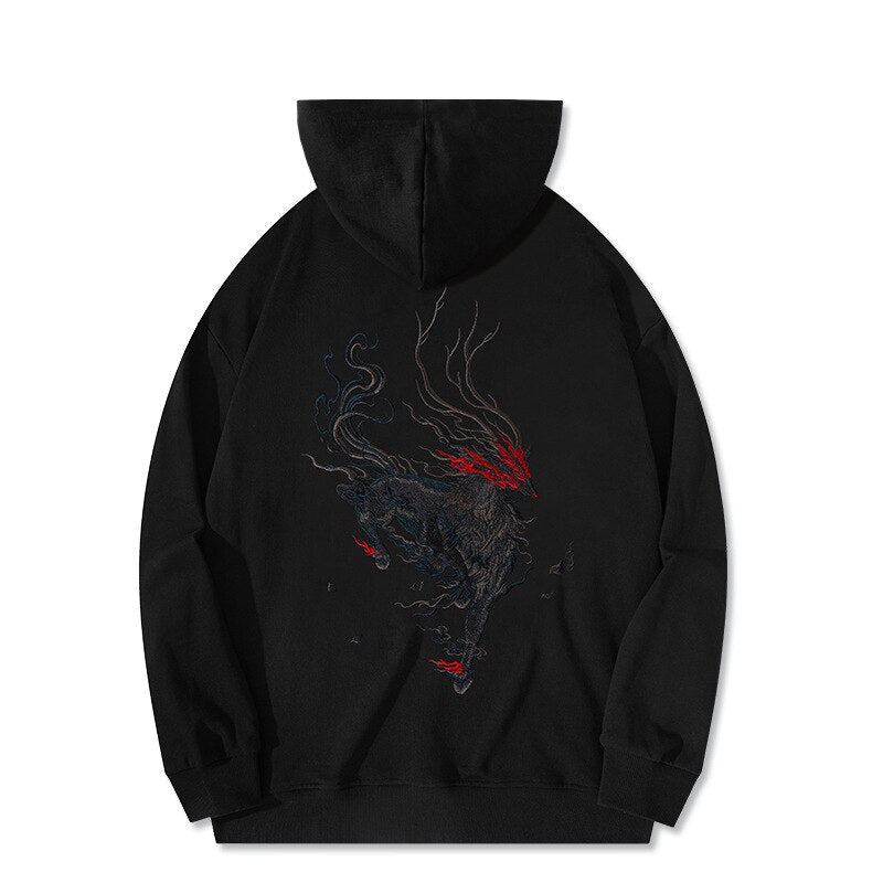 "Black Dragon" Unisex Men Women Streetwear Graphic Hoodie