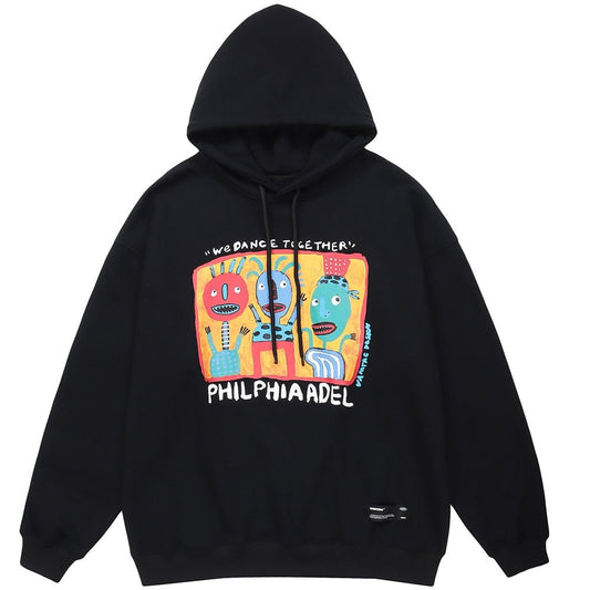 "Trio" Graphic Unisex Streetwear Vintage Women Men Y2K Hoodie