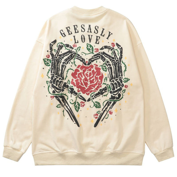 "Surrounded Love" Graphic Unisex Streetwear Vintage Women Men Y2K Sweatshirt