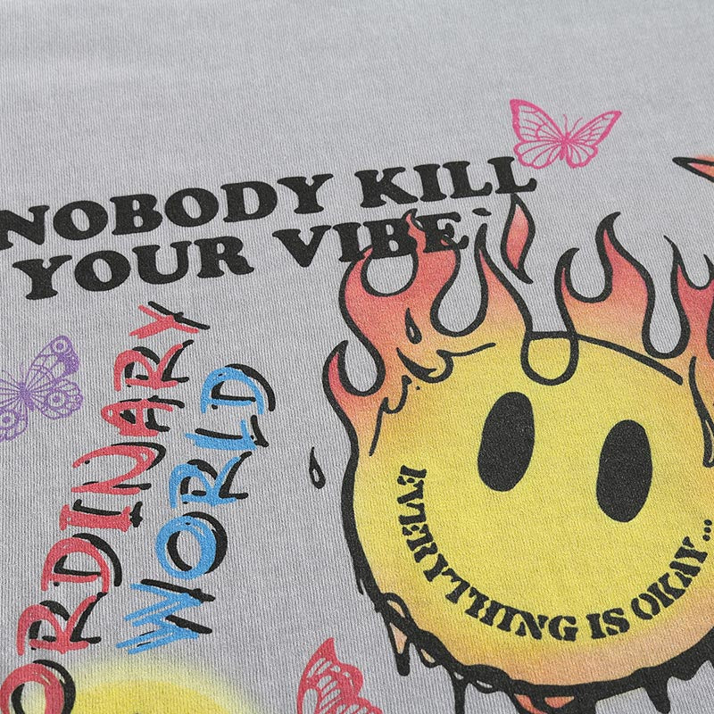 "Keep Smiling Forever" Graphic Unisex Streetwear Vintage Women Men Y2K T-Shirt