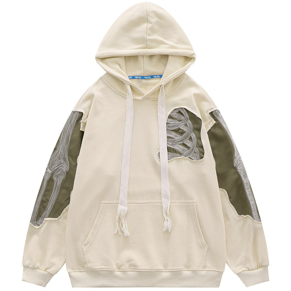 "Patchwork" Graphic Unisex Streetwear Vintage Women Men Y2K Hoodie