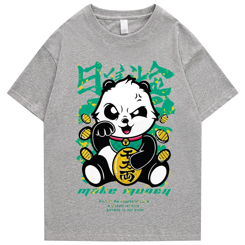 "Rich Panda” Graphic Unisex Streetwear Vintage Women Men Y2K T-Shirt