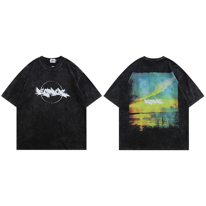 "Sunset" Graphic Unisex Streetwear Vintage Women Men Y2K T-Shirt