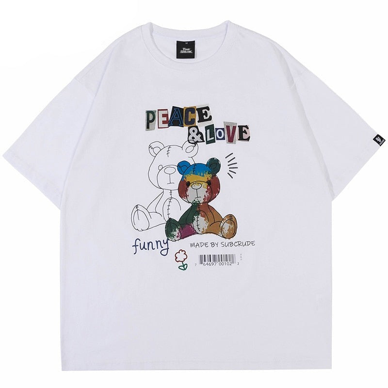 "Peace and Love" Graphic Unisex Streetwear Vintage Women Men Y2K T-Shirt