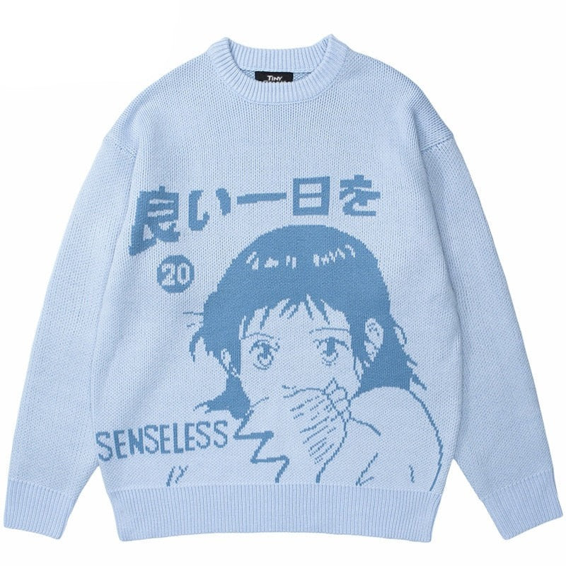 "Makes More Sense" Graphic Unisex Streetwear Vintage Women Men Y2K Sweater