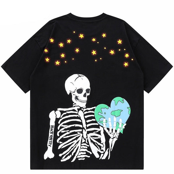 "World Globe" Graphic Unisex Streetwear Vintage Women Men Y2K T-Shirt