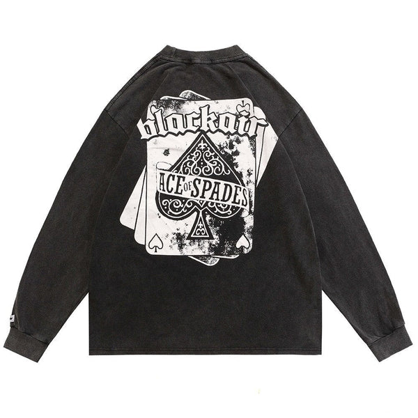 "Spades" Graphic Unisex Streetwear Vintage Women Men Y2K Sweater