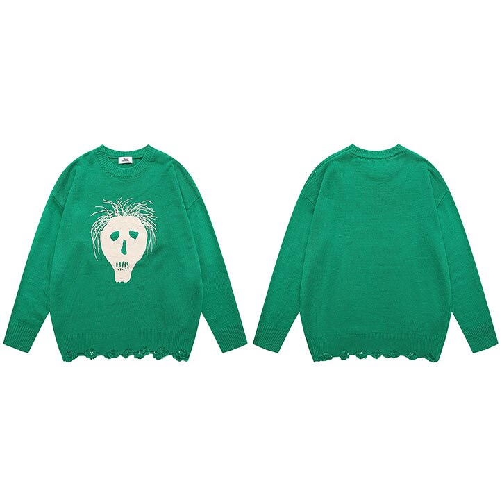 "White Hair" Unisex Men Women Streetwear Graphic Sweater